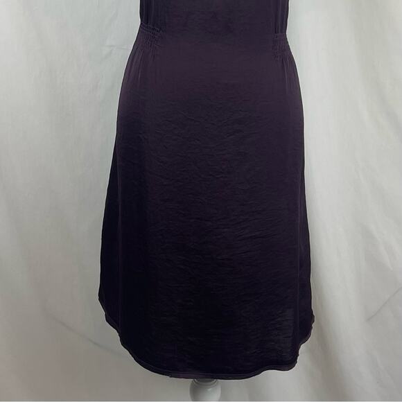 DKNY Burgundy Studded Smocked Raw Edges Boho Festival Dress NWOT Size 12 - Picture 4 of 13